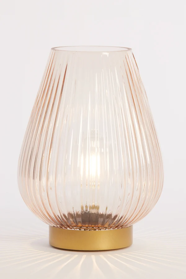 Table lamp LED 21x28 cm TAJERA glass peach+gold