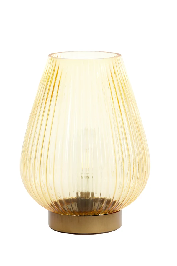Table lamp LED 21x28 cm TAJERA glass ocher yellow+gold