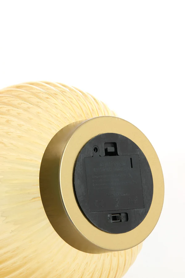 Table lamp LED 21x28 cm TAJERA glass ocher yellow+gold