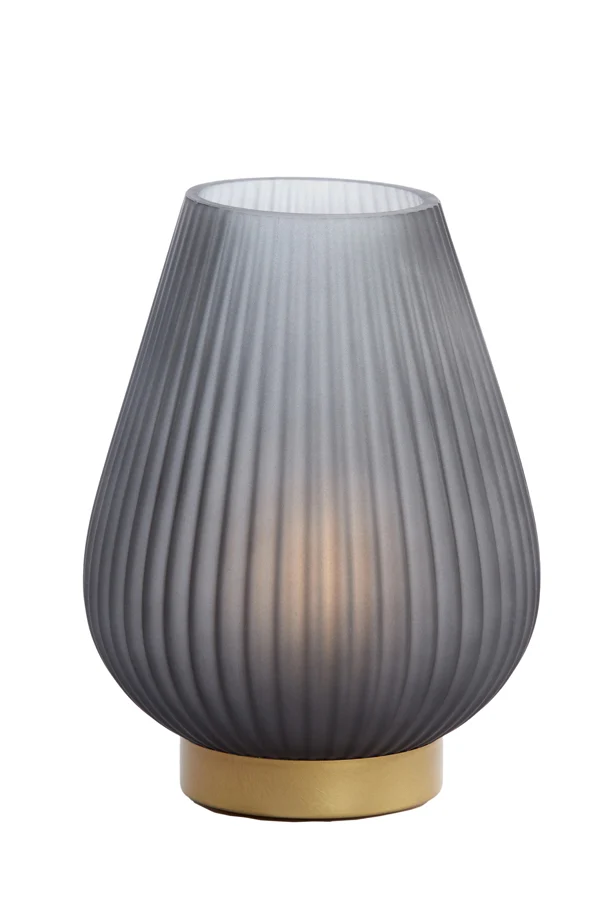 Table lamp LED 21x28 cm TAJERA glass matt grey+gold