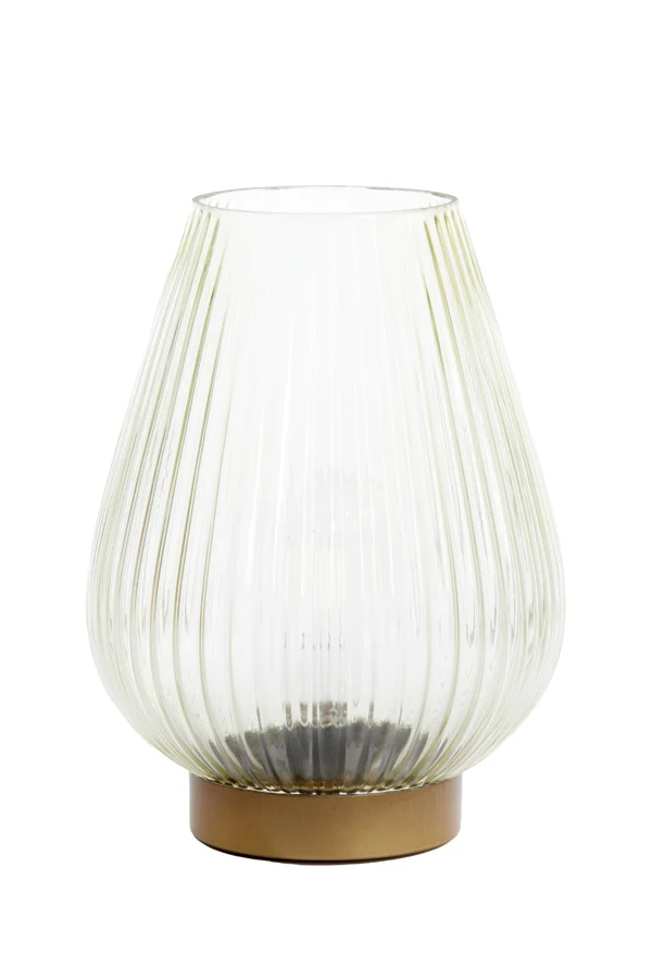 Table lamp LED 21x28 cm TAJERA glass light green+gold