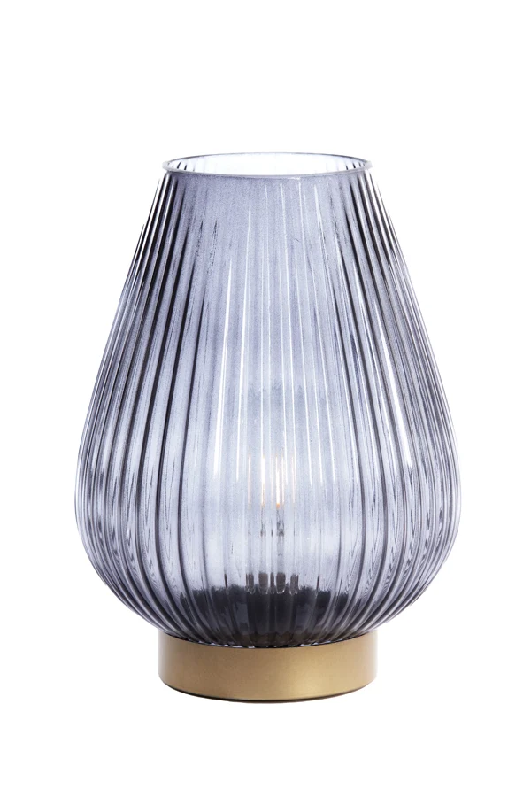 Table lamp LED 21x28 cm TAJERA glass grey+gold