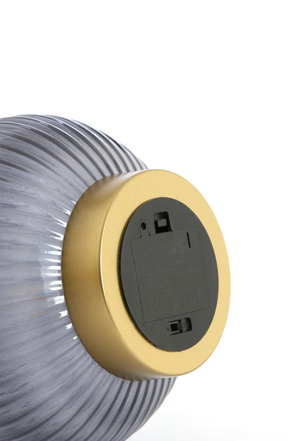 Table lamp LED 21x28 cm TAJERA glass grey+gold