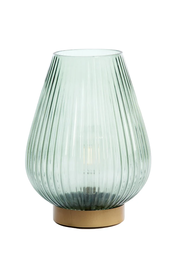 Table lamp LED 21x28 cm TAJERA glass dark green+gold