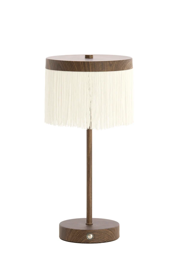 Table lamp LED 17x35 cm DINY wood print dark brown+cream