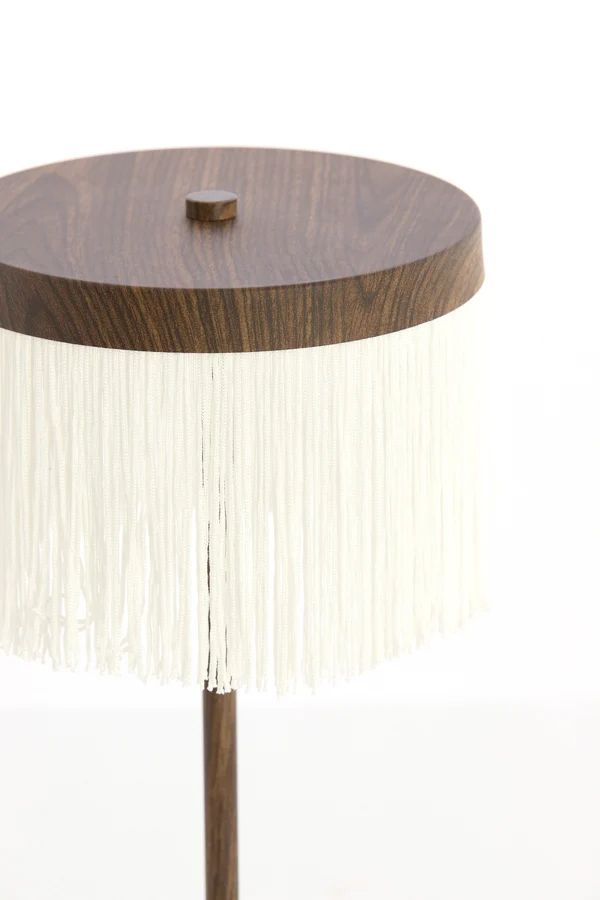 Table lamp LED 17x35 cm DINY wood print dark brown+cream
