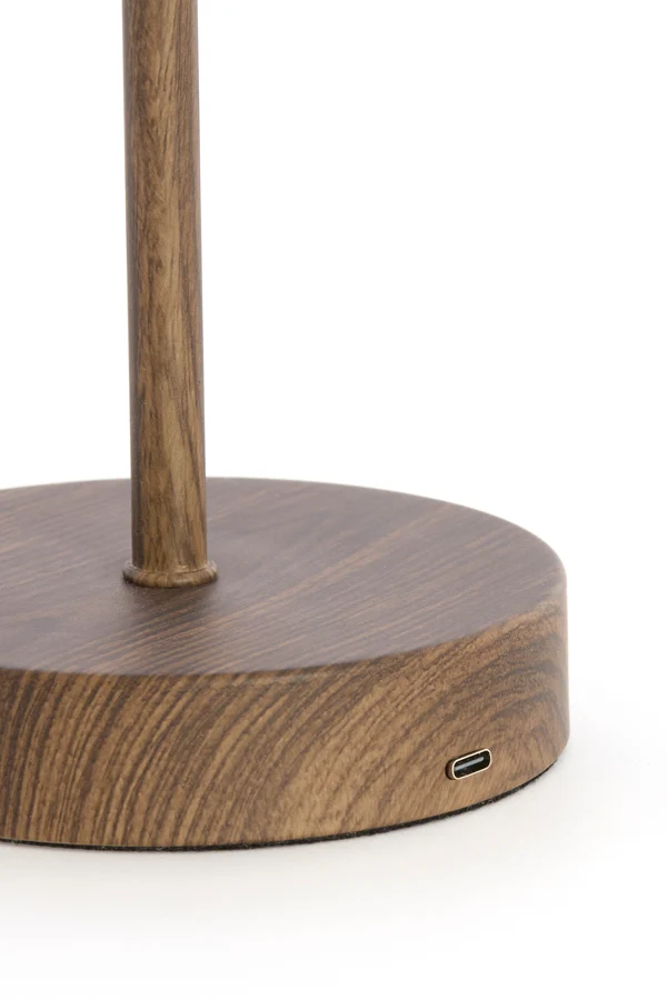 Table lamp LED 17x35 cm DINY wood print dark brown+cream