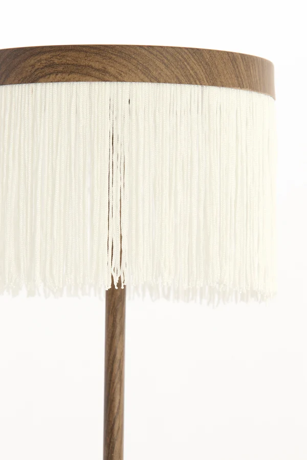 Table lamp LED 17x35 cm DINY wood print dark brown+cream