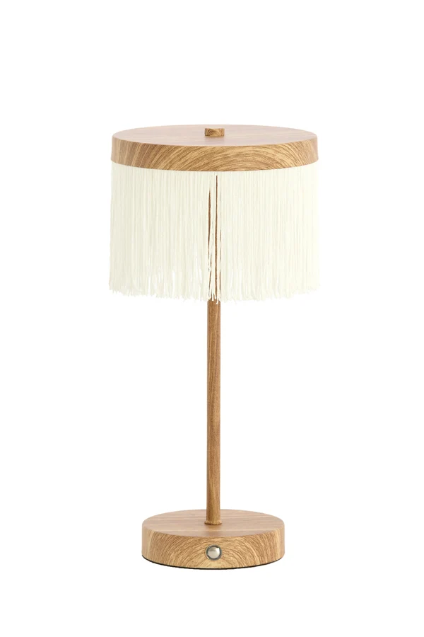 Table lamp LED 17x35 cm DINY wood print+cream