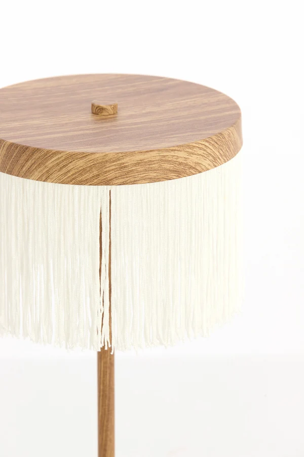 Table lamp LED 17x35 cm DINY wood print+cream