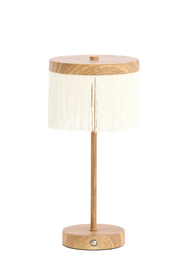Table lamp LED 17x35 cm DINY wood print+cream