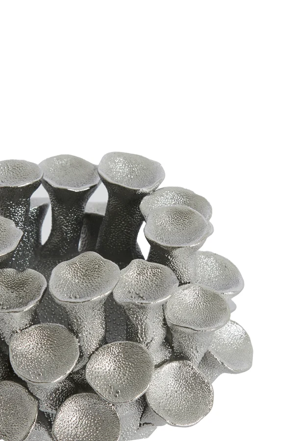 Tealight holder 10,5x7,5 cm DELARA porcelain silver