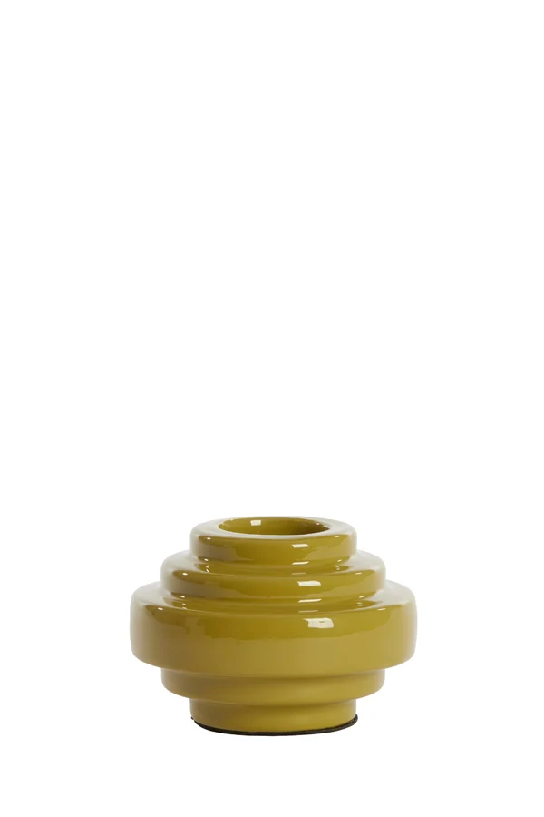 Tealight 11x7,5 cm WANHATI shiny olive green