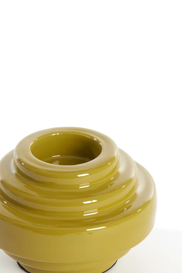 Tealight 11x7,5 cm WANHATI shiny olive green