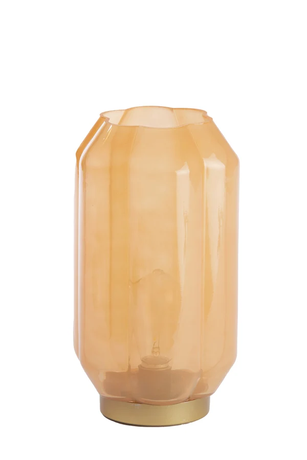 Table lamp LED 15x27 cm YVIAS glass milky orange+gold