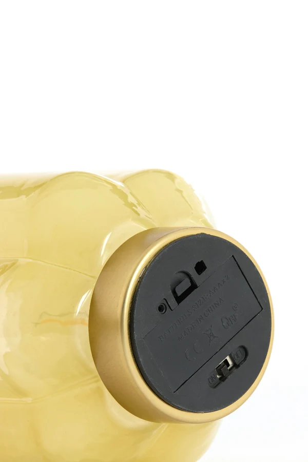 Table lamp LED 15x27 cm YVIAS glass milky light yellow+gold