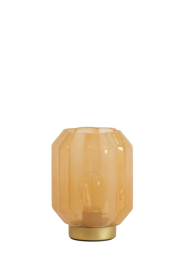 Table lamp LED 13x16,5 cm YVIAS glass milky orange+gold