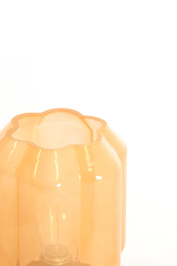 Table lamp LED 13x16,5 cm YVIAS glass milky orange+gold