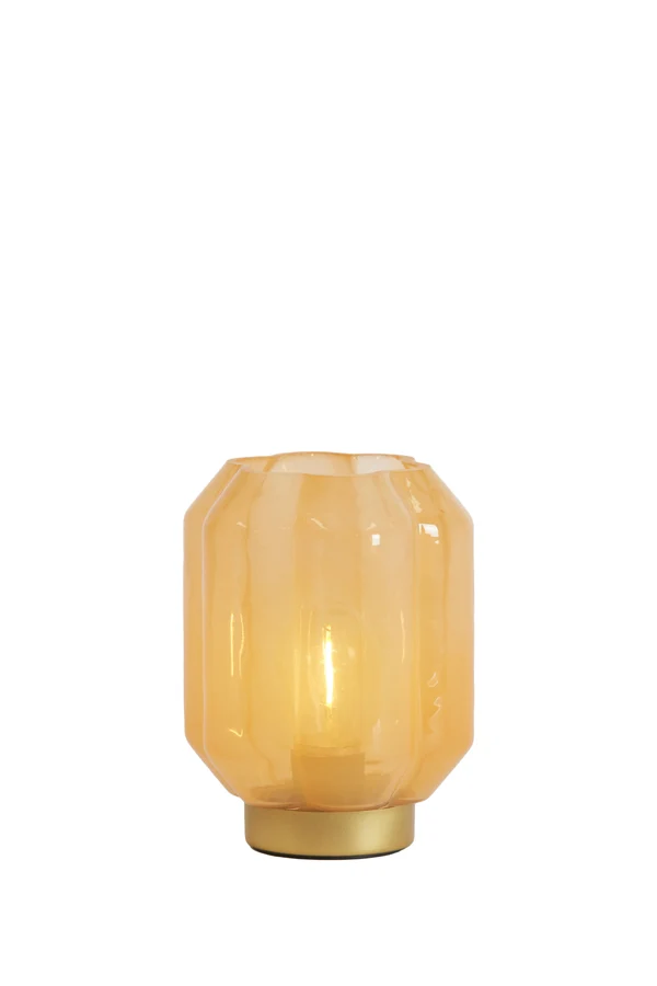 Table lamp LED 13x16,5 cm YVIAS glass milky orange+gold