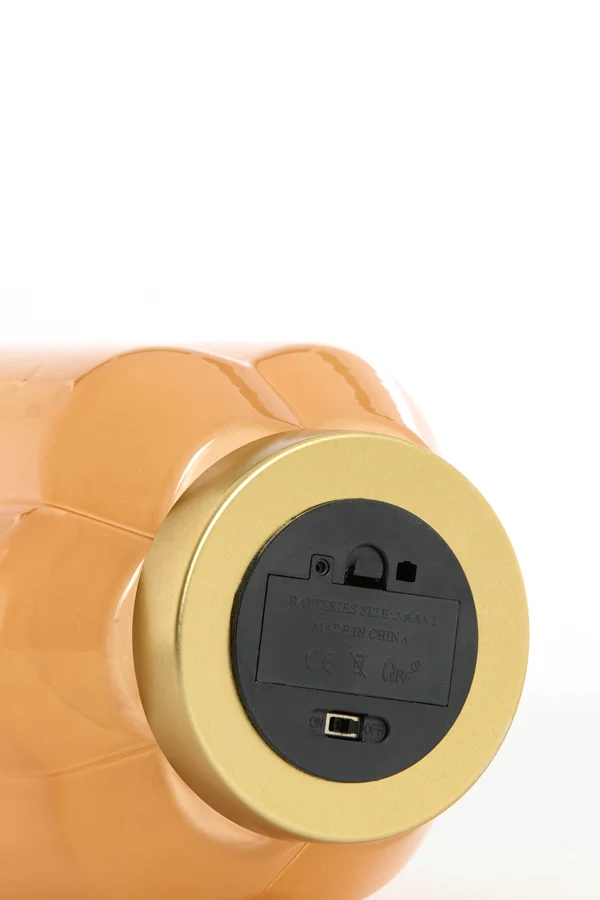 Table lamp LED 13x16,5 cm YVIAS glass milky orange+gold