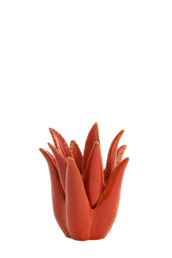 Tealight 13x15 cm CACTUS ceramics orange