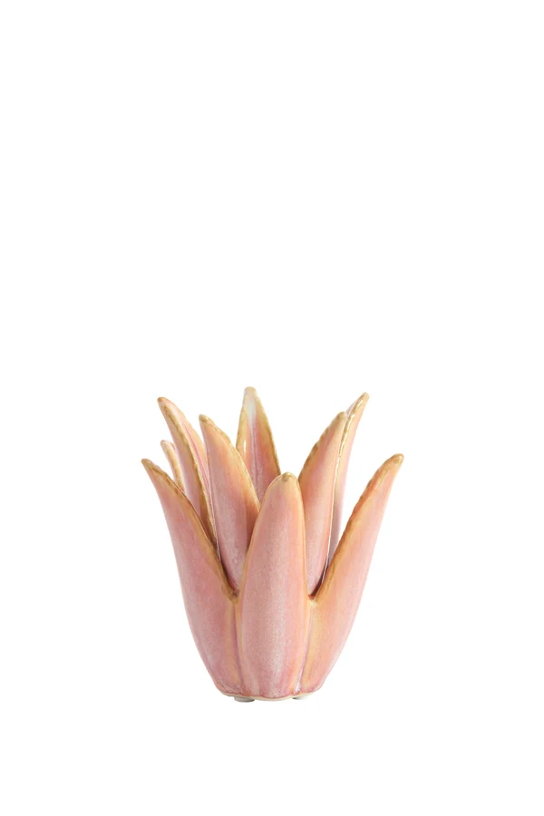 Tealight 13x15 cm CACTUS ceramics coral