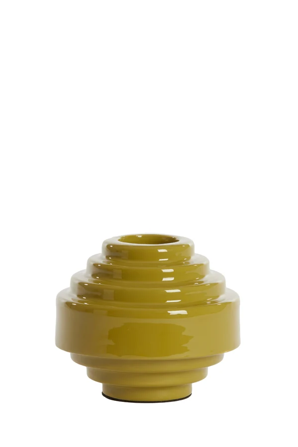 Tealight 13x10,5 cm WANHATI shiny olive green