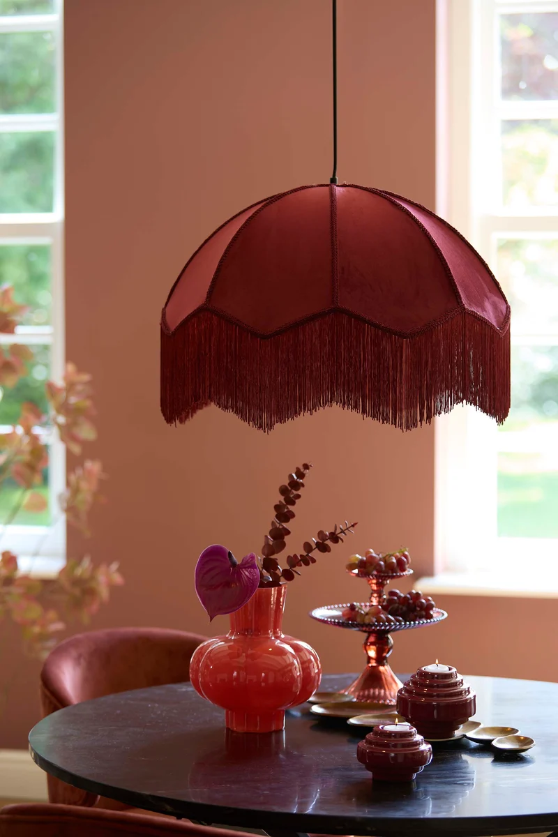Tealight 13x10,5 cm WANHATI shiny burgundy