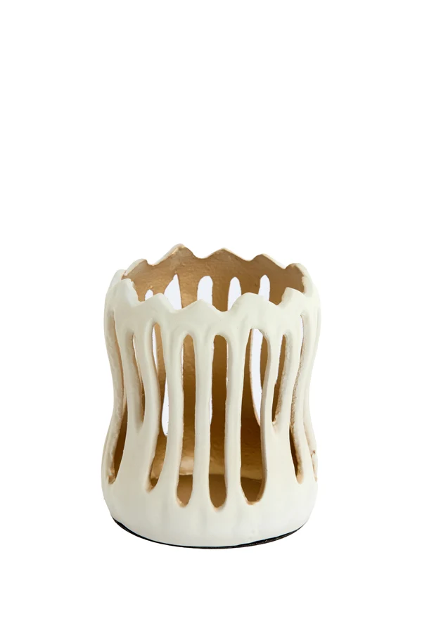 Tealight 11x13 cm TIVOLI cream+gold