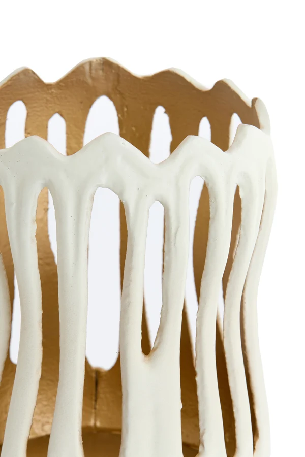 Tealight 11x13 cm TIVOLI cream+gold