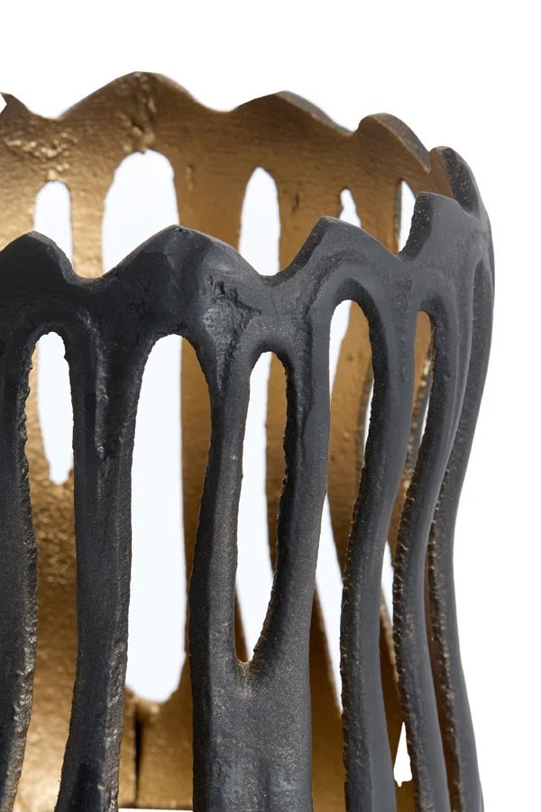 Tealight 11x13 cm TIVOLI black+gold
