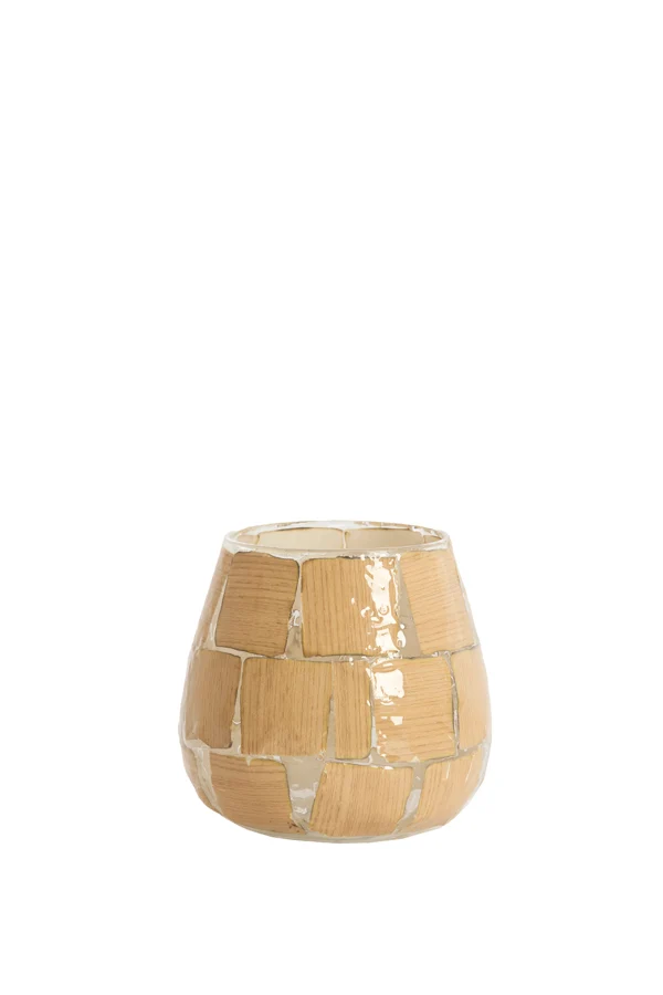 Tealight 11x11 cm KUALA glass clear+terra