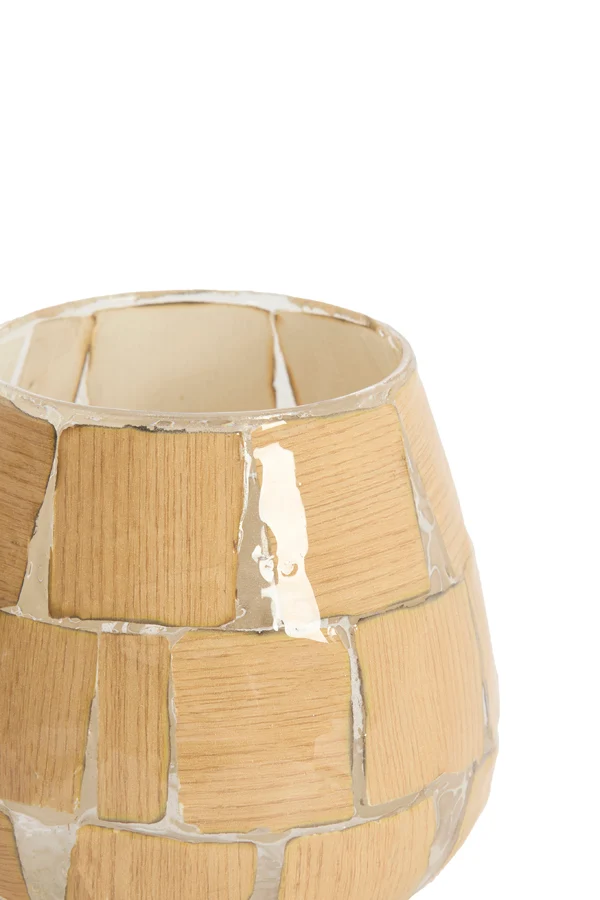 Tealight 11x11 cm KUALA glass clear+terra