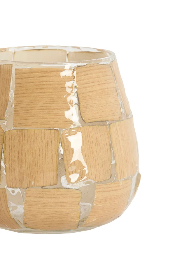 Tealight 11x11 cm KUALA glass clear+terra