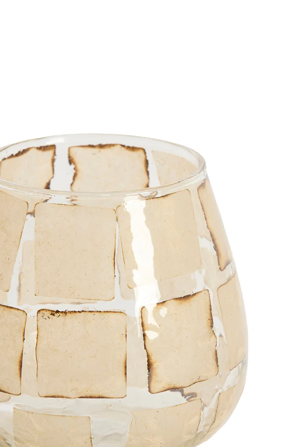 Tealight 11x11 cm KUALA glass clear+sand