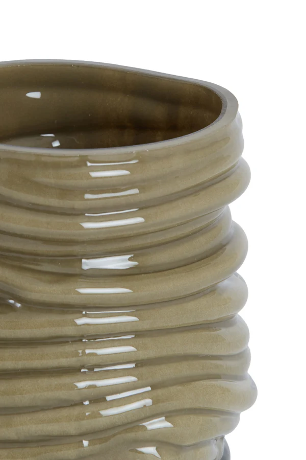Tealight 11,5x10,5 cm MILYAN glass milky olive green