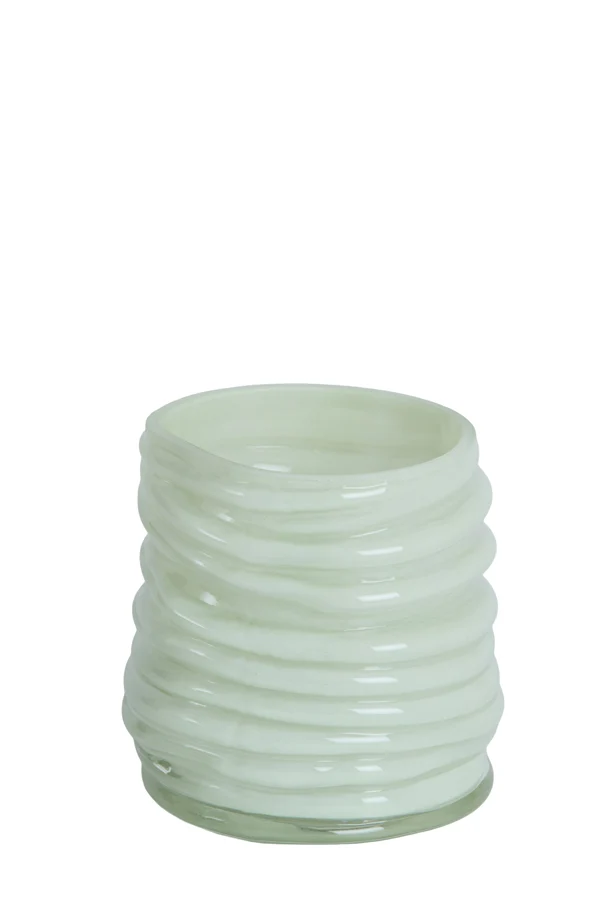 Tealight 11,5x10,5 cm MILYAN glass milky mint