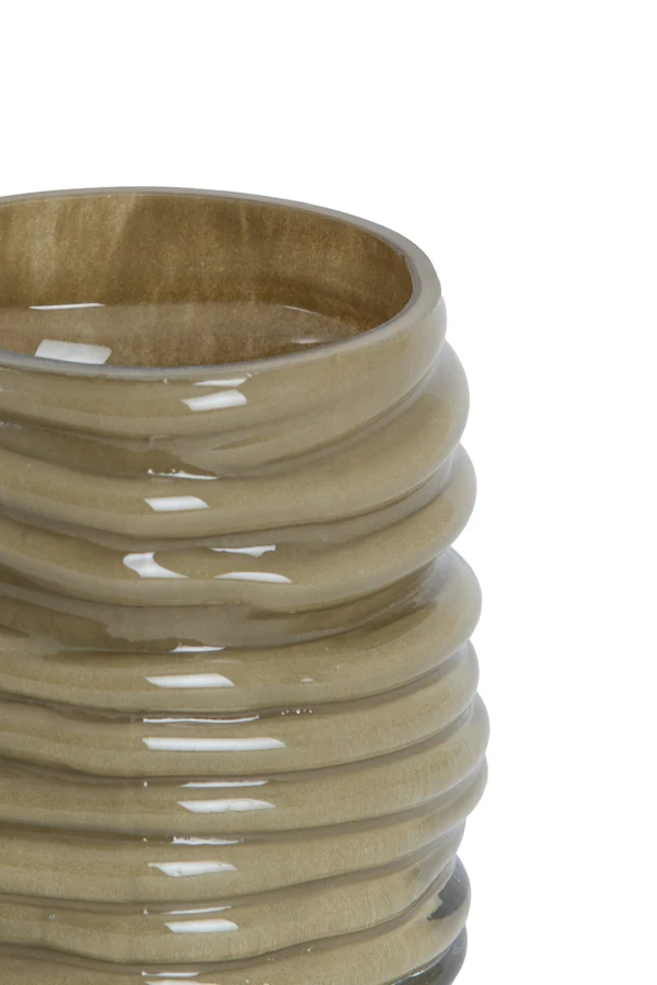 Tealight 10x9 cm MILYAN glass milky olive green