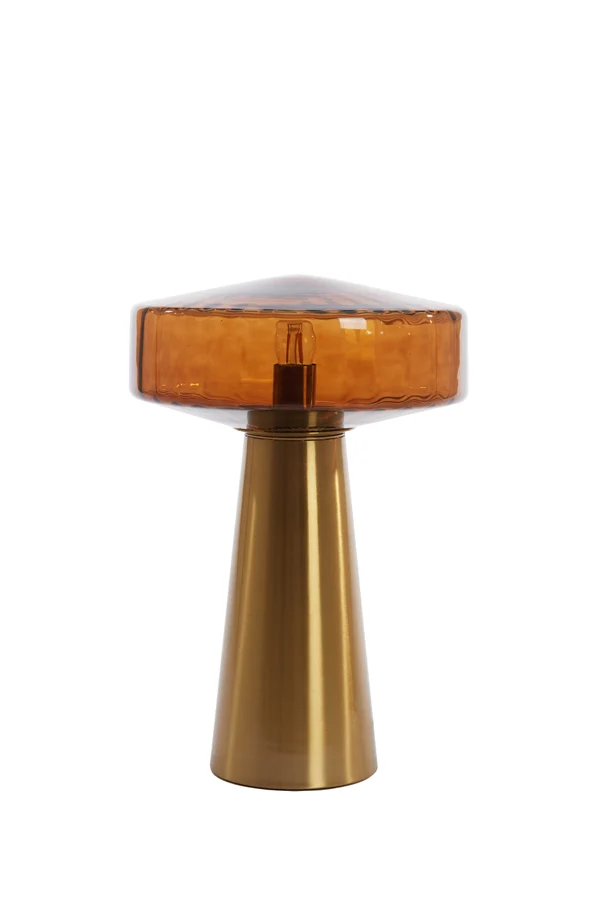 Table lamp 30x45 cm PLEAT glass brown+gold