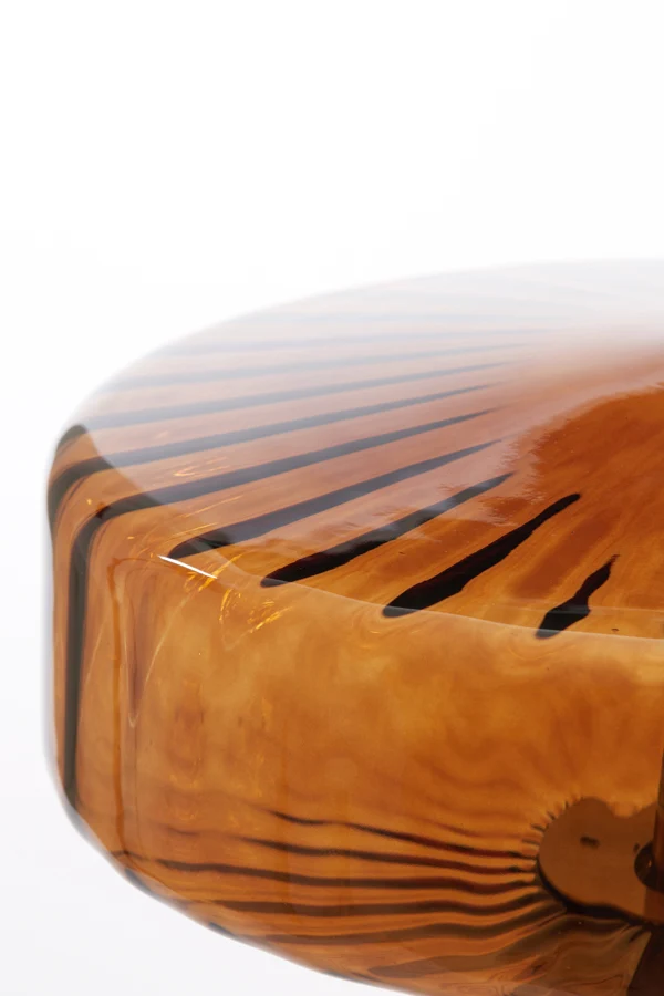 Table lamp 30x45 cm PLEAT glass brown+gold