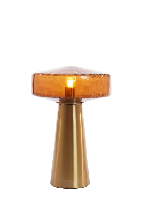 Table lamp 30x45 cm PLEAT glass brown+gold