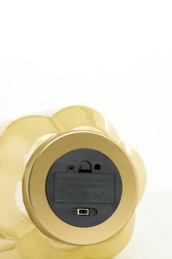 Table lamp LED 13x16,5 cm YVIAS glass milky light yellw+gld