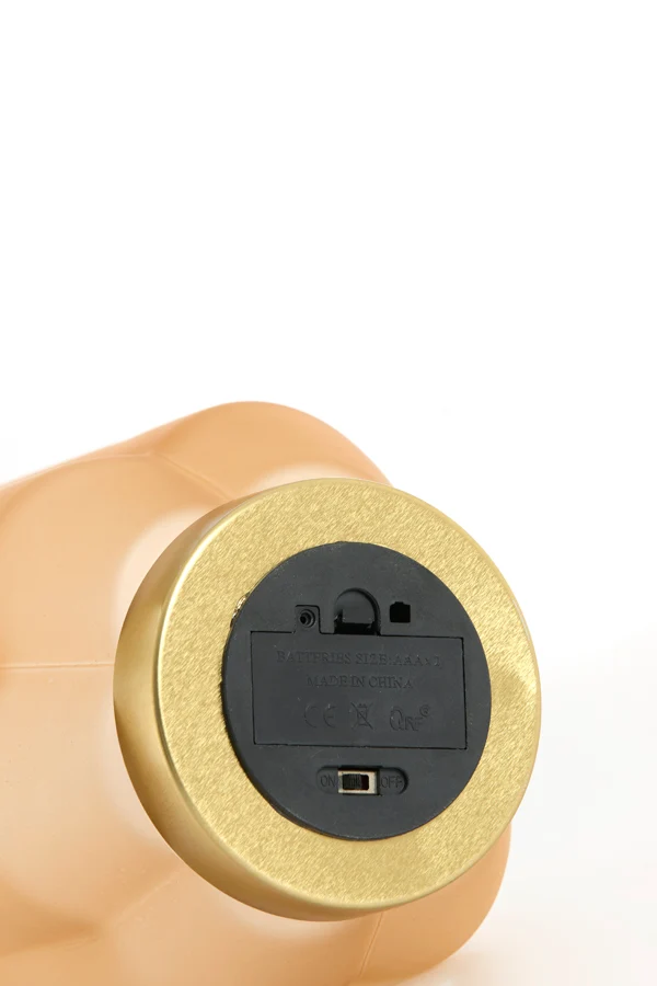 Table lamp LED 13x16,5 cm YVIAS glass matt peach+gold