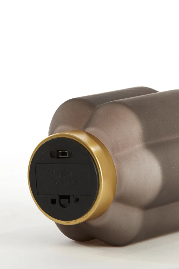 Table lamp LED 13x16,5 cm YVIAS glass matt dark brown+gold