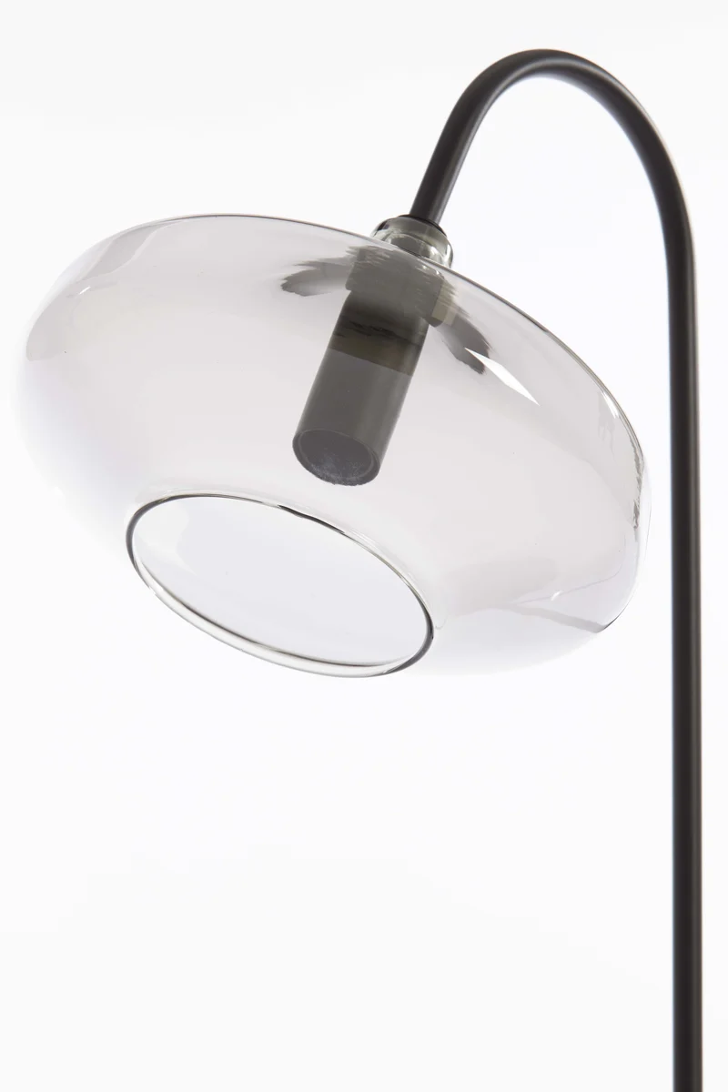 Table lamp E14 31x22x50 cm SOLNA matt black+smoked glass