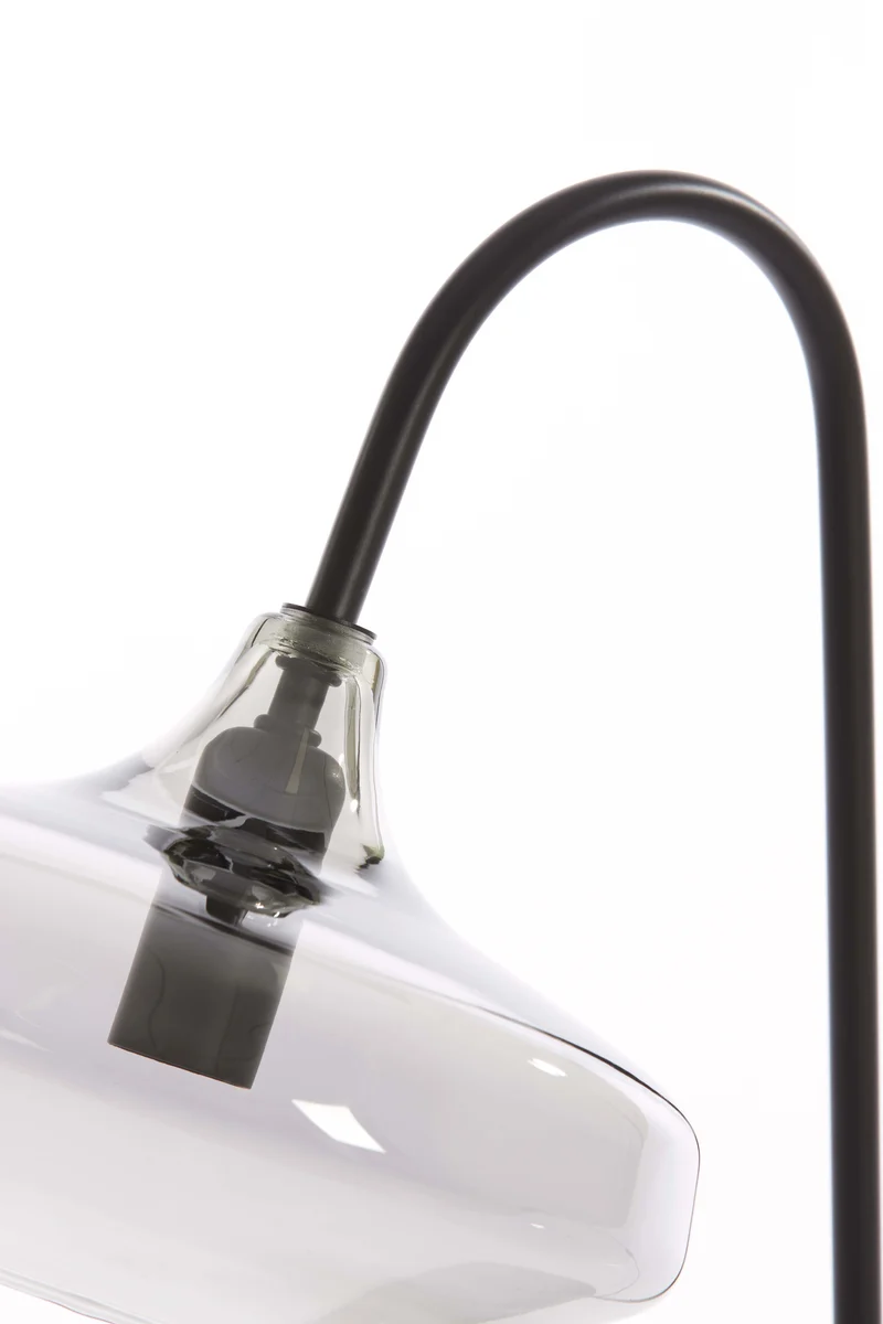 Table lamp E14 31x22x50 cm SOLNA matt black+smoked glass