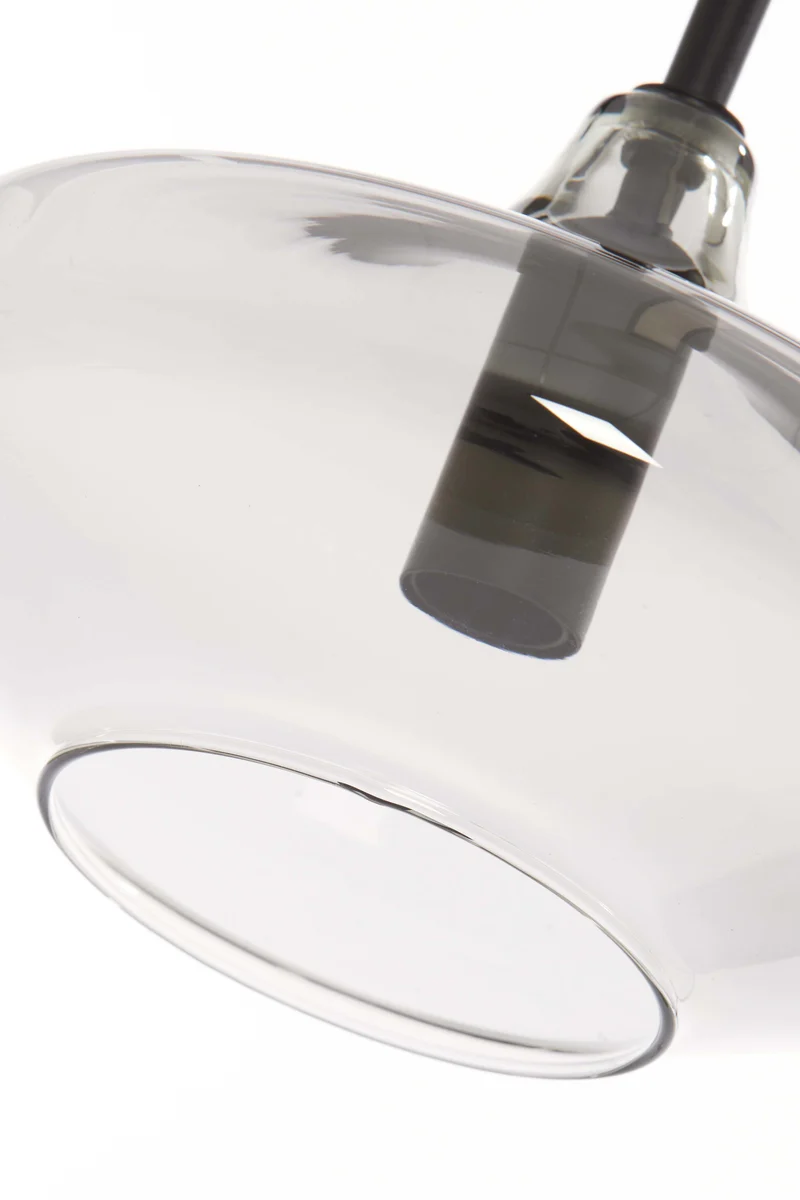Table lamp E14 31x22x50 cm SOLNA matt black+smoked glass