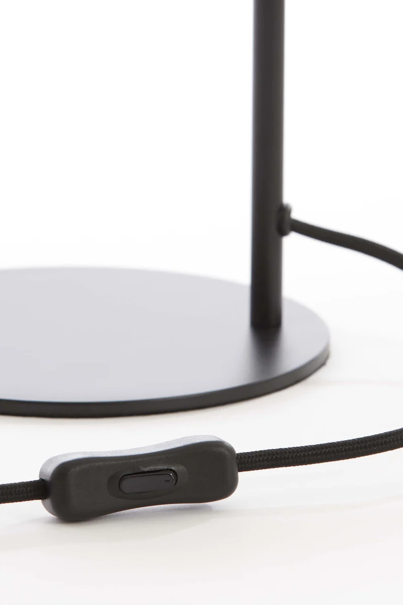 Table lamp E14 31x22x50 cm SOLNA matt black+smoked glass