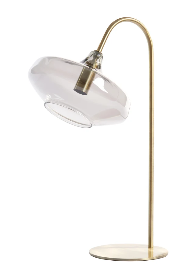 Table lamp E14 31x22x50 cm SOLNA antique bronze+smoked glass