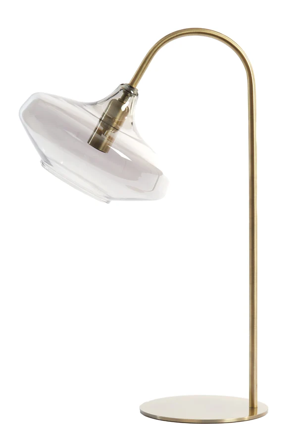 Table lamp E14 31x22x50 cm SOLNA antique bronze+smoked glass